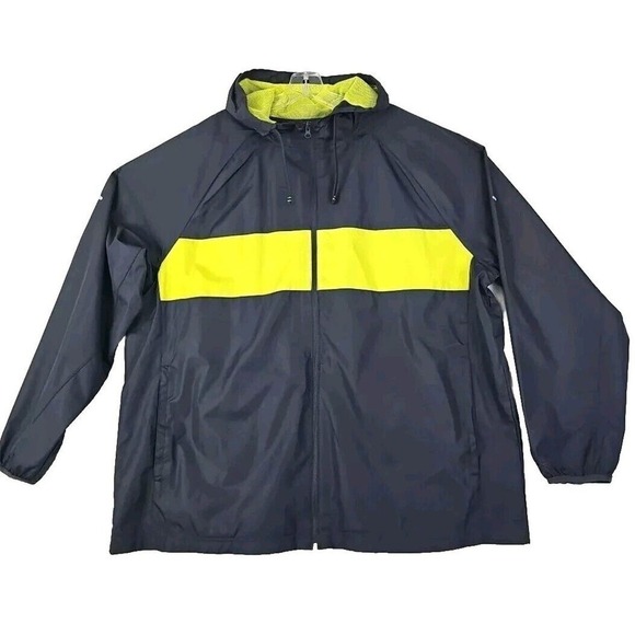 STARTER ~Men's 2XL 50-52~ Gray/Yellow Full Zip Windbreaker Lightweight Jacket. - Picture 1 of 9